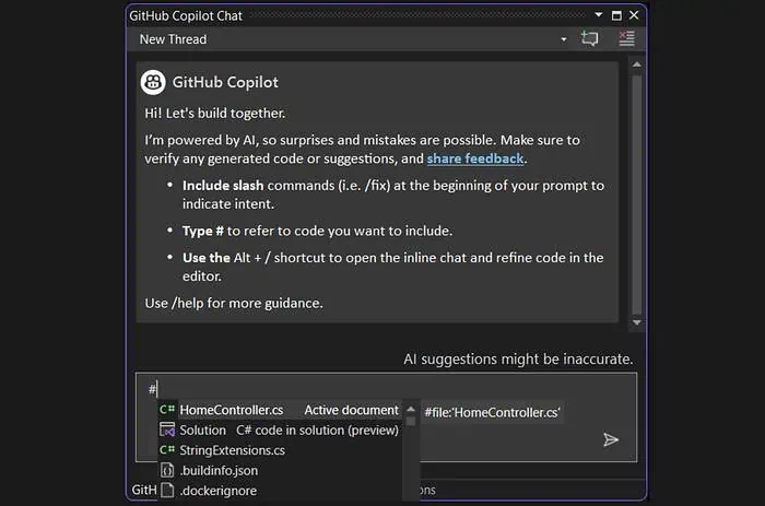 Obrolan Kopilot GitHub Visual Studio