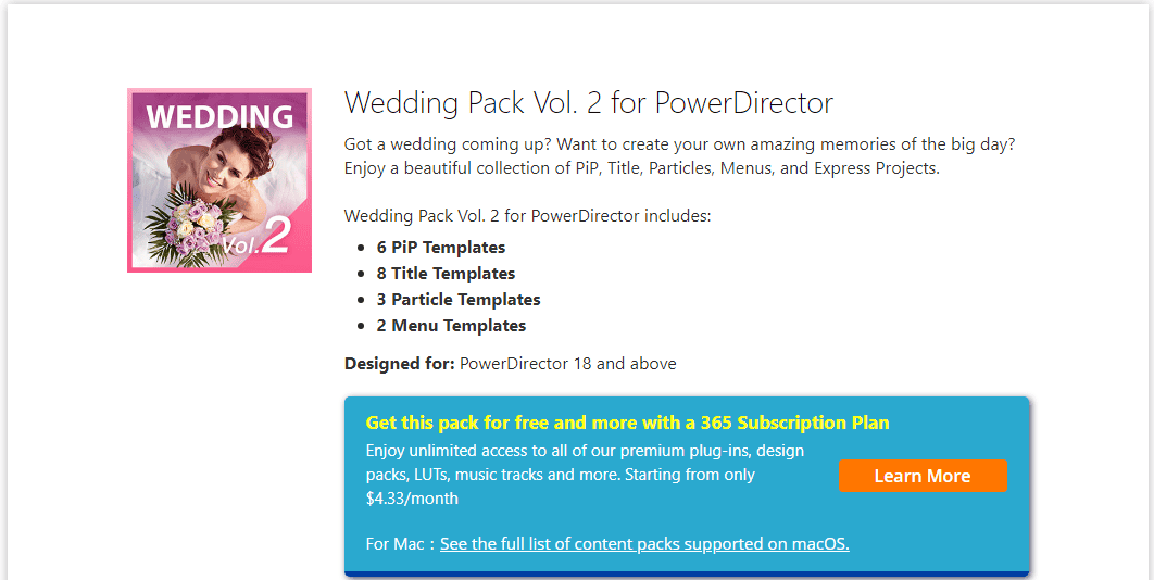 Wedding Pack Vol. 2 for PowerDirector