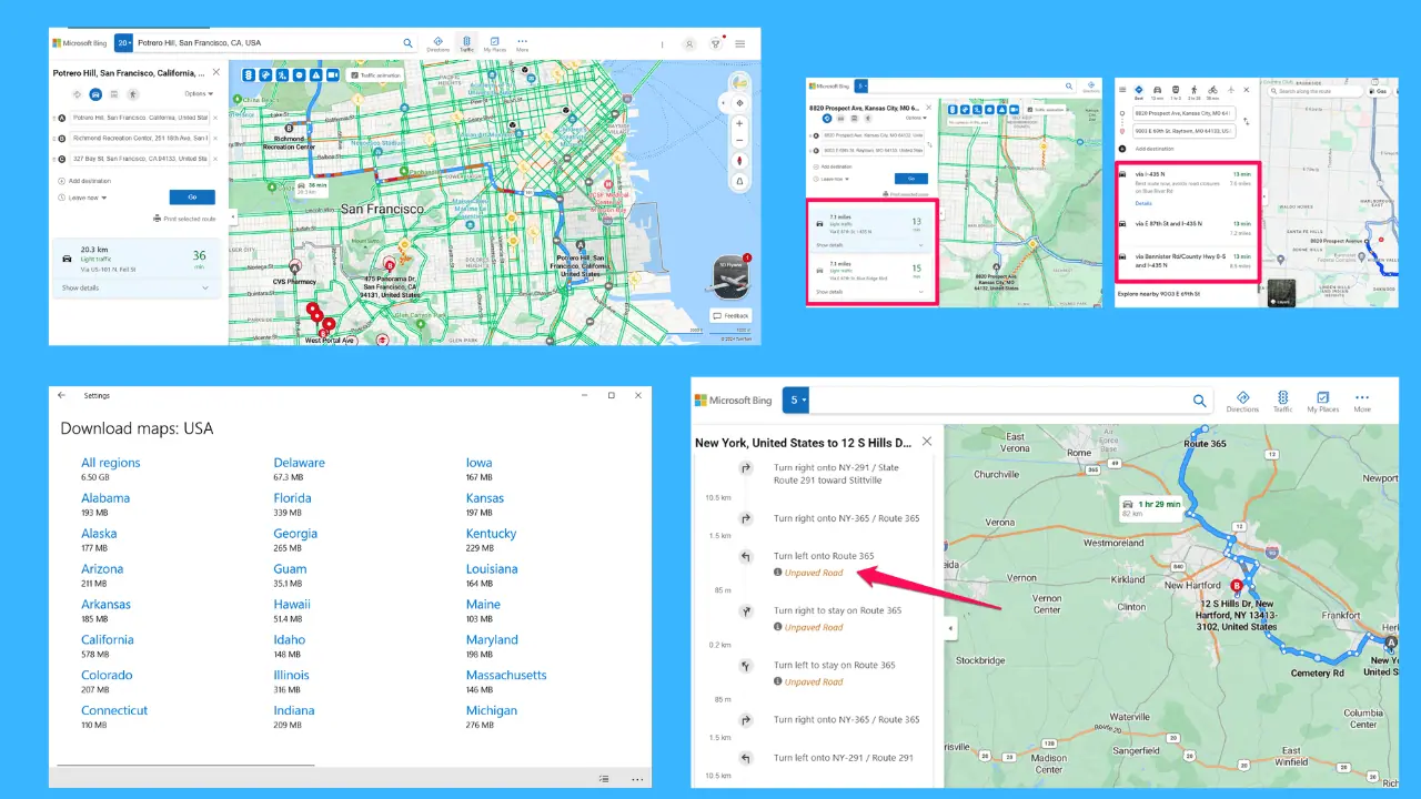 Χάρτες Bing εναντίον Χάρτες Google