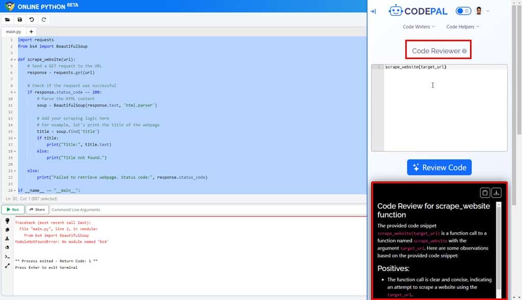 code viewer interface