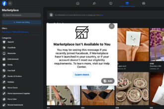 facebook marketplace isn't available to you