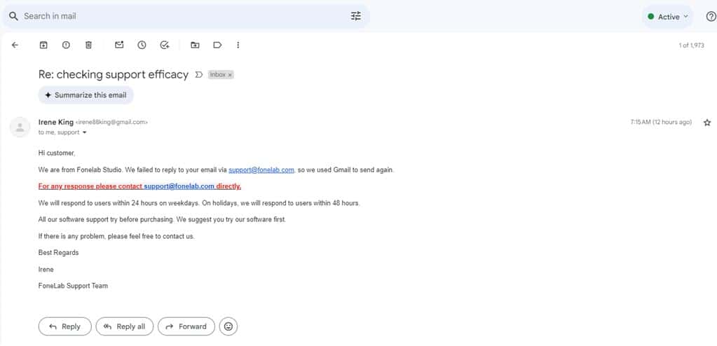 fonelab email reply
