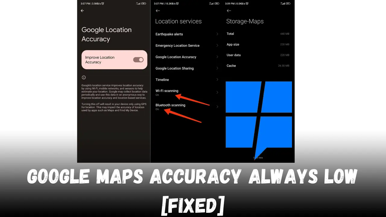google maps accuracy always low