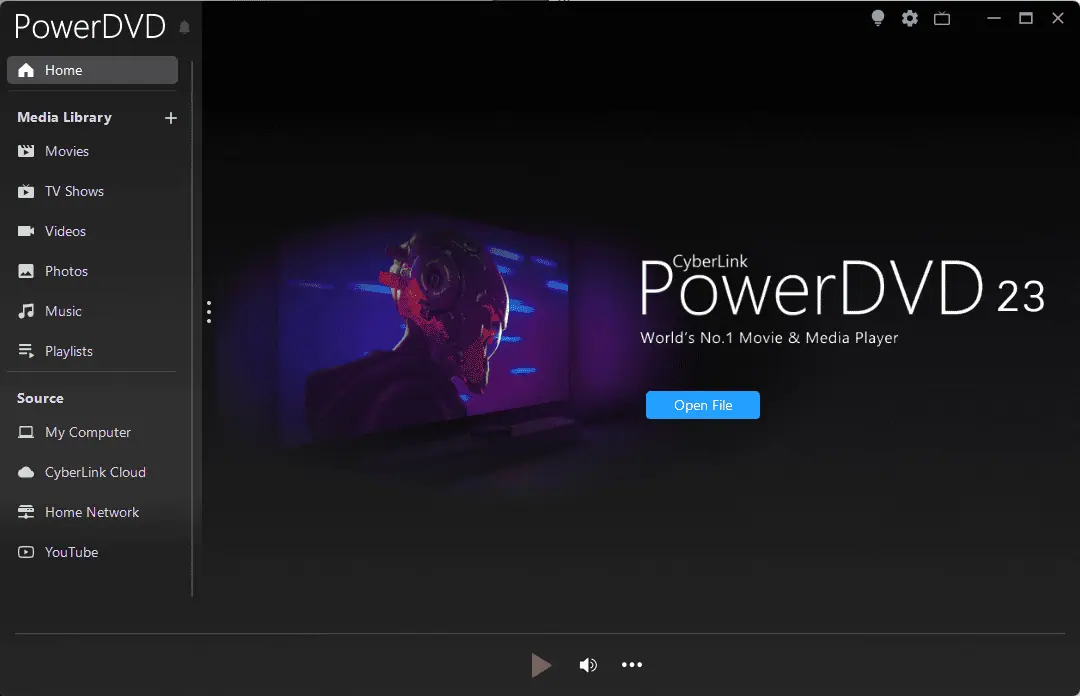 PowerDVD interface