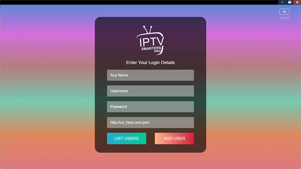 IPTV Smarters Pro login