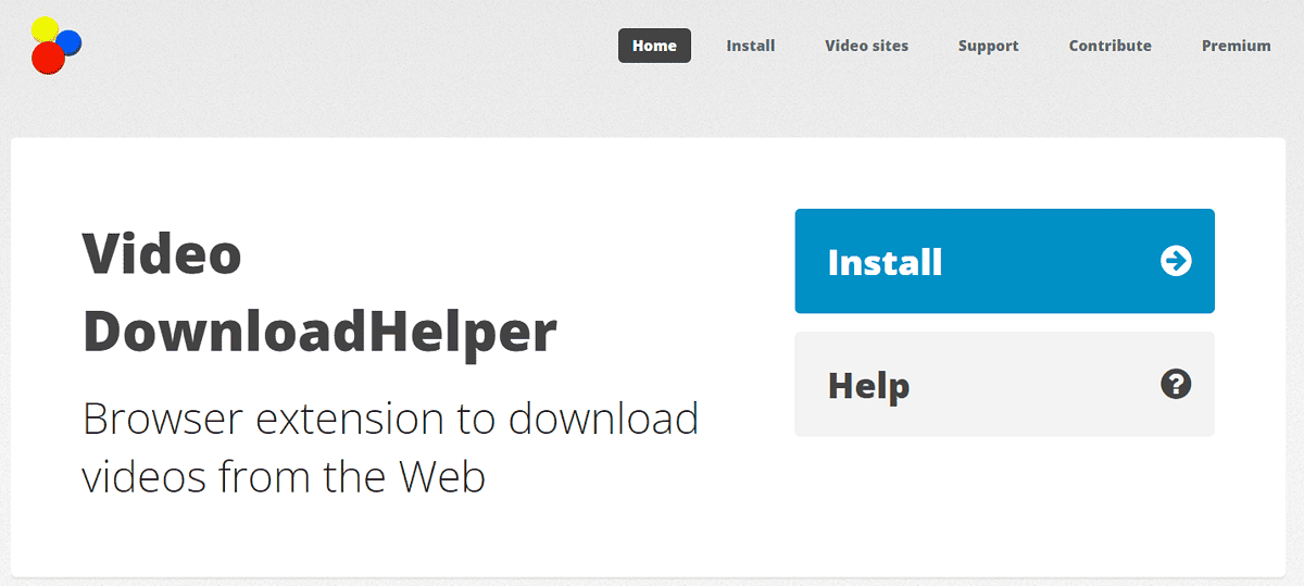 Video DownloadHelper webpage