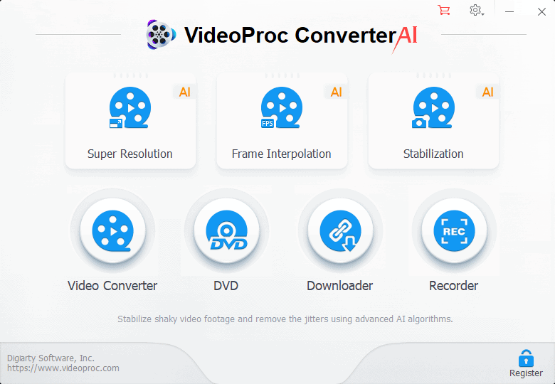 VideoProc Converter AI interface