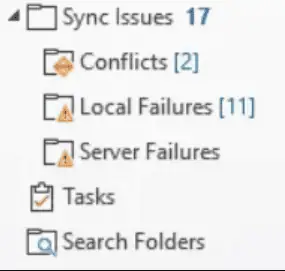 sync issues folders