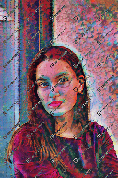 An abstract portrait created using Deep Art Effects AI