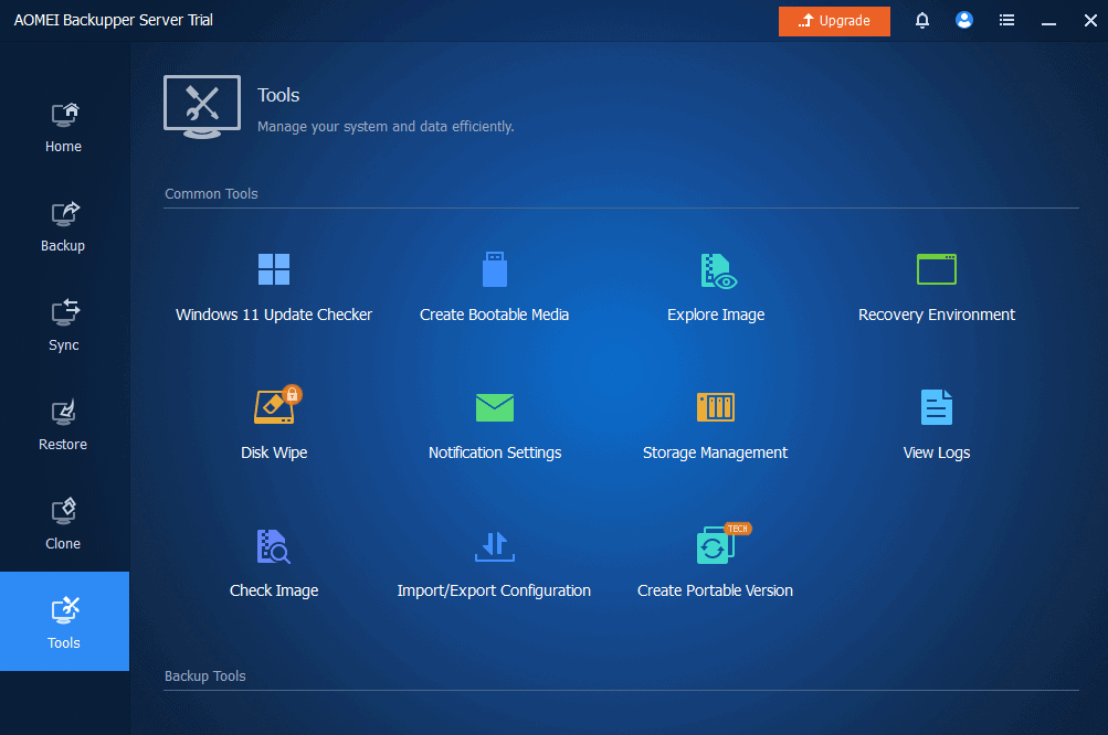 Tools feature