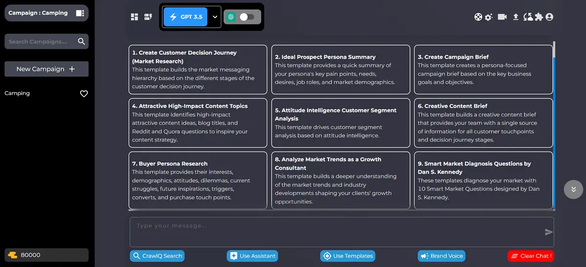 CrawlQ AI Market Message Chat