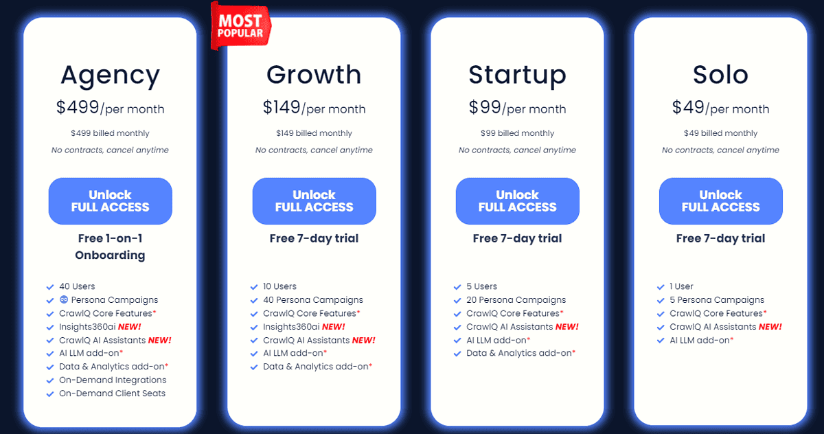 CrawlQ AI pricing