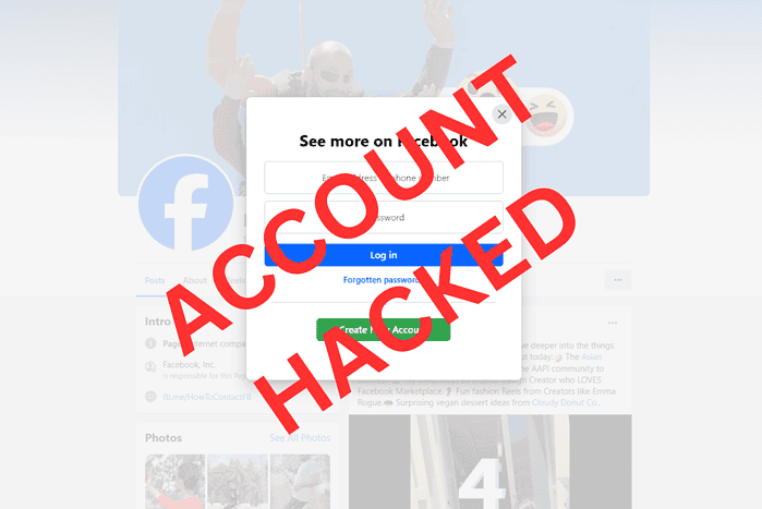 facebook account hacked email and phone changed