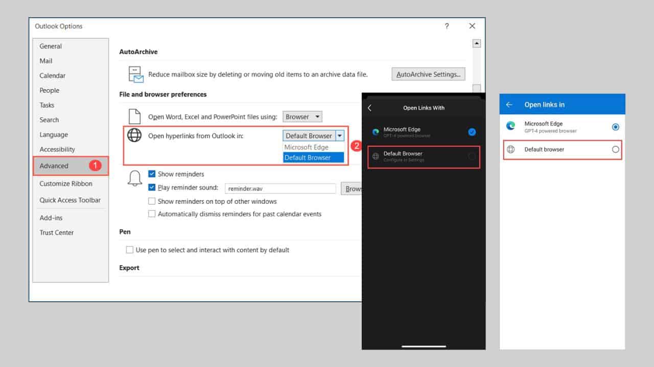 How to Change Default Browser in Outlook