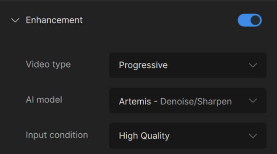 Choose a denoise setting