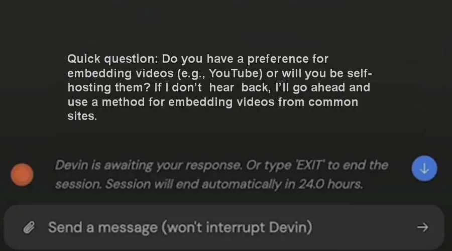 Devin AI asking you questions