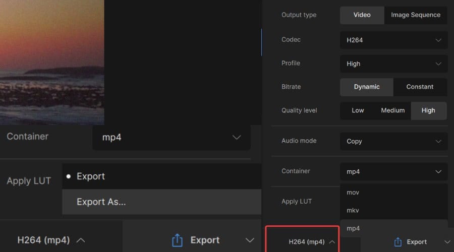 Export a video with Topaz Video AI