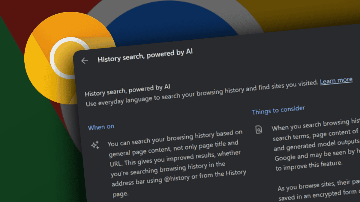 Google Chrome, historial de navegación
