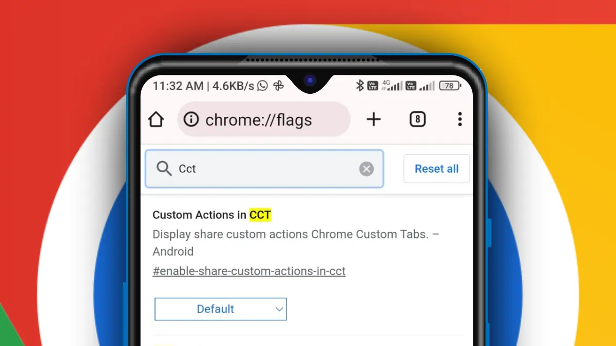 Google Chrome - custom actions in CCT
