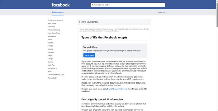 email address for hacked facebook account
