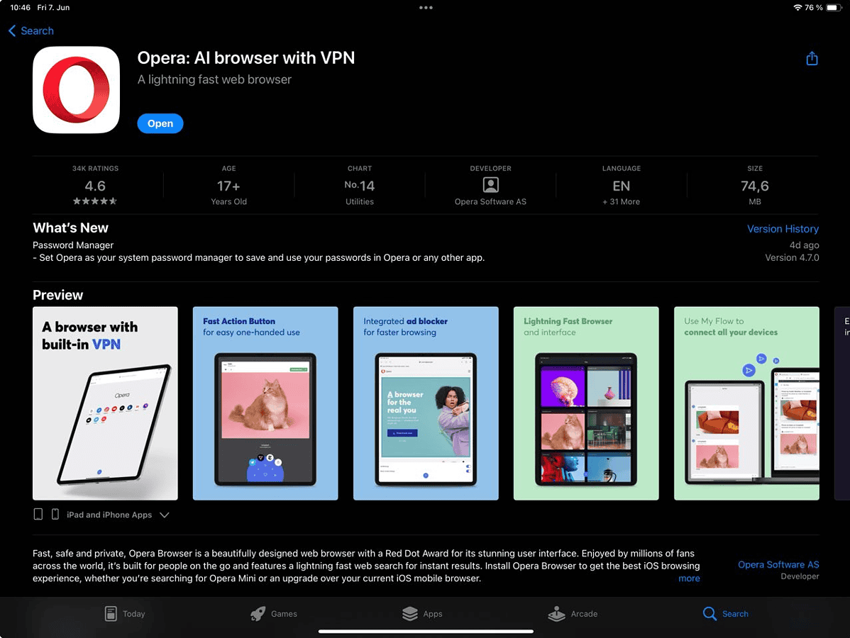 Opera in App Store