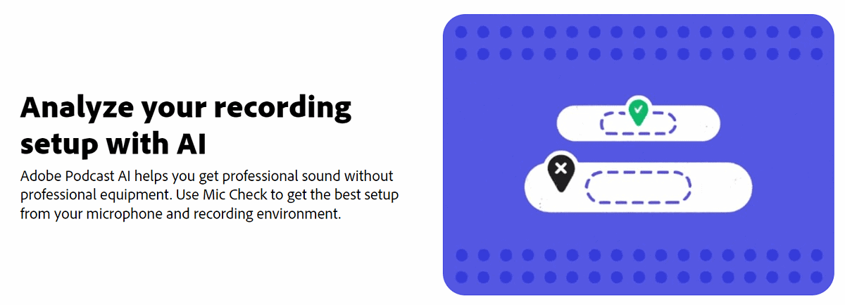 Adobe Podcast AI Microphone check