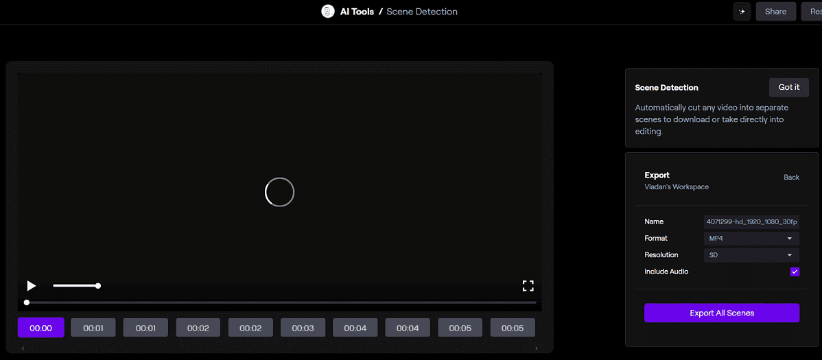 Runway AI Scene Detection