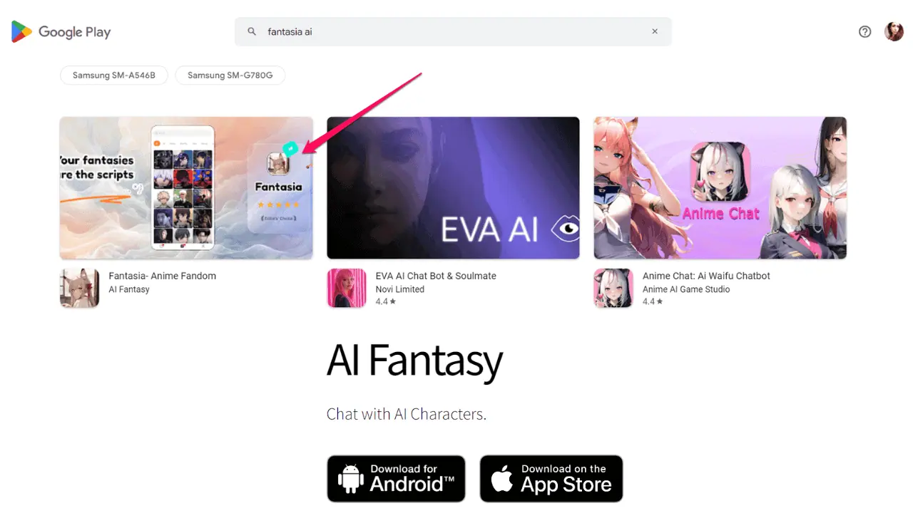 AI Fantasy app on the Google Play Store
