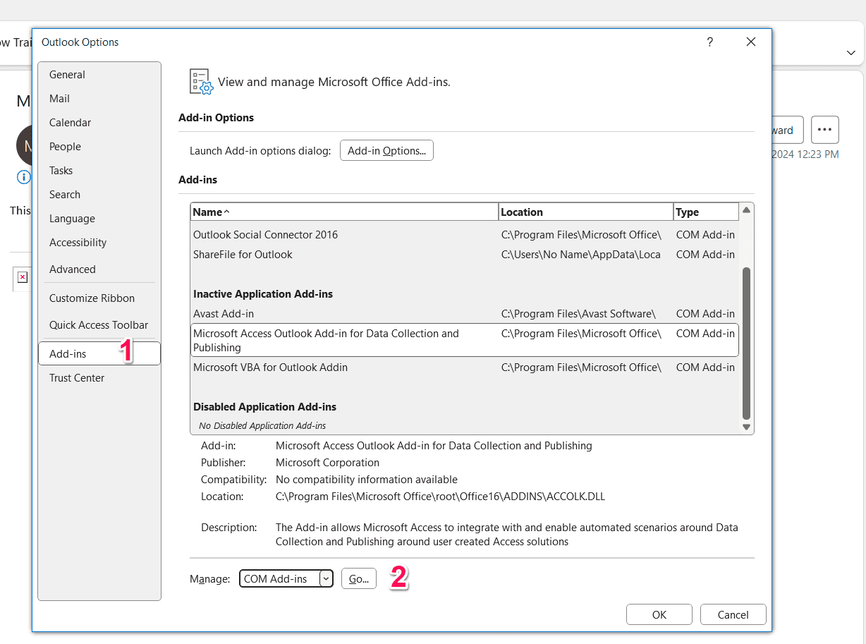 COM Add-ins in Outlook