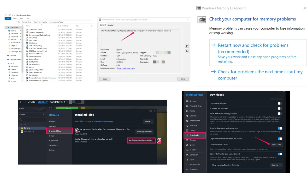 Fichiers de mise à jour corrompus Steam