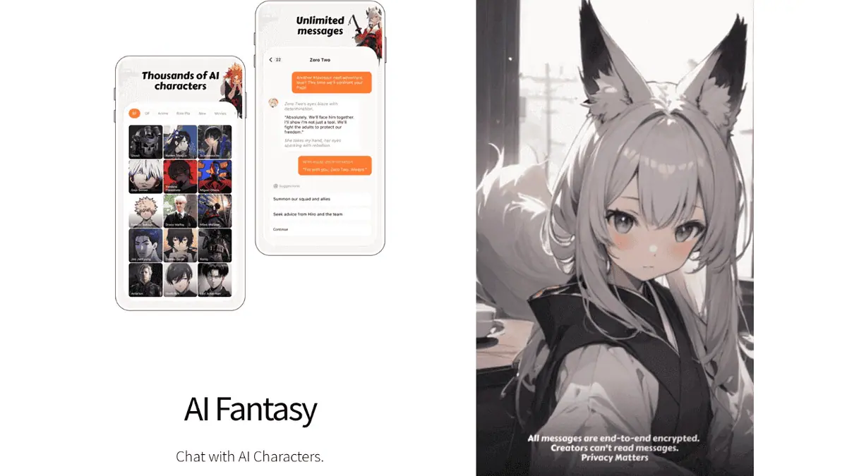 AI Fantasy app homepage