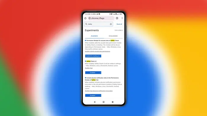 Google Chrome on Android, Safe Check feature