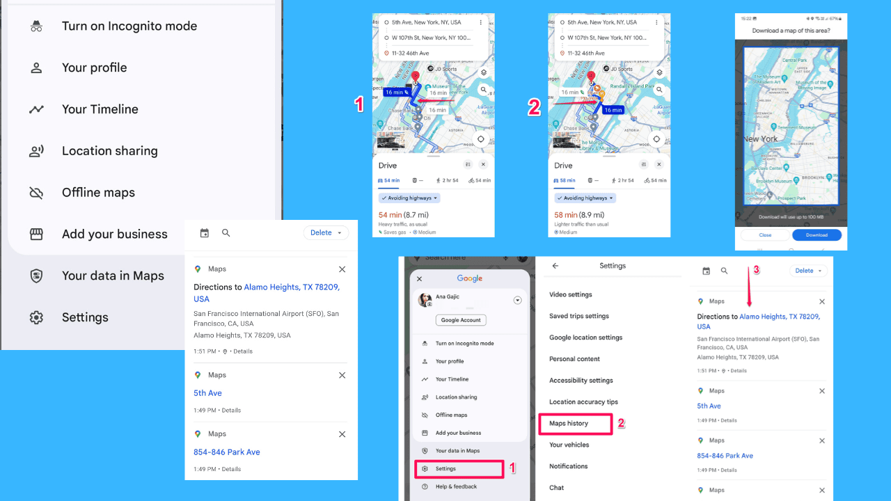 Google Maps desfaz alteração de rota