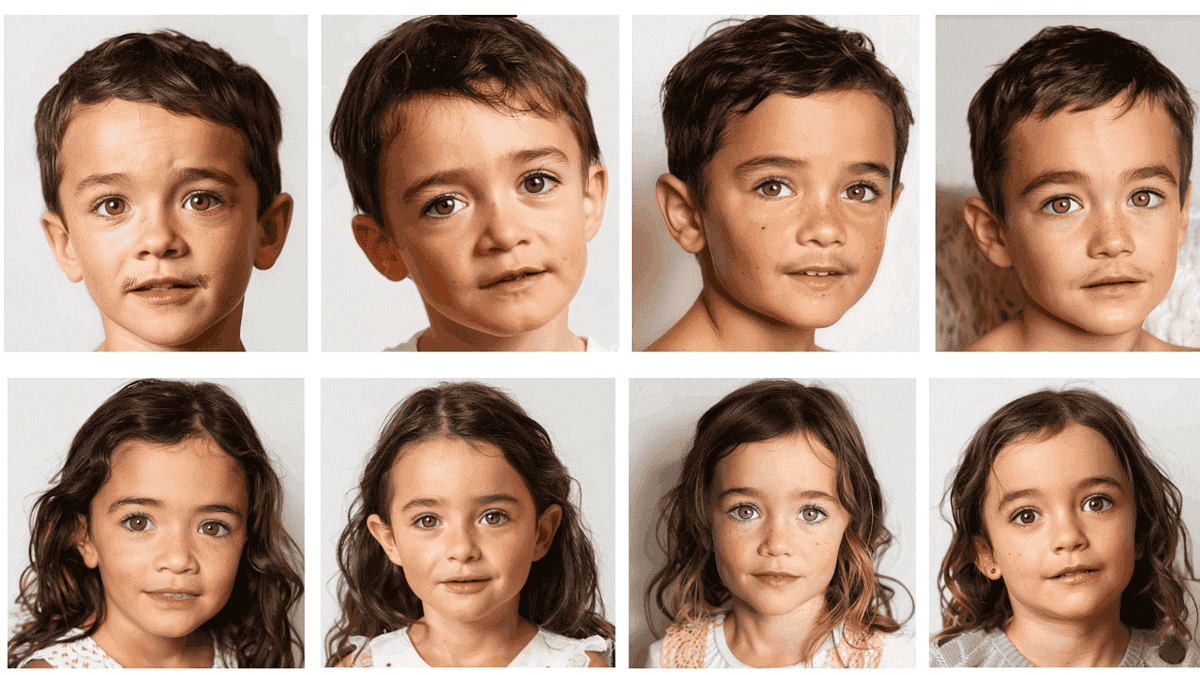 OurBabyAI image prediction for Katy Perry and Orlando Bloom's kid