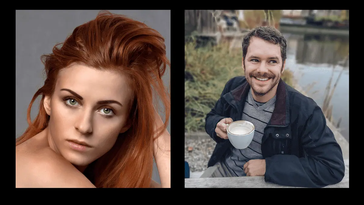 A woman and a man from a stock photography website