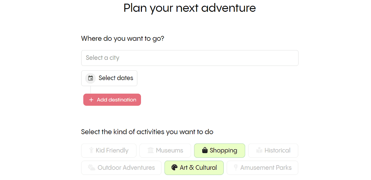 Trip Planner AI trip planning