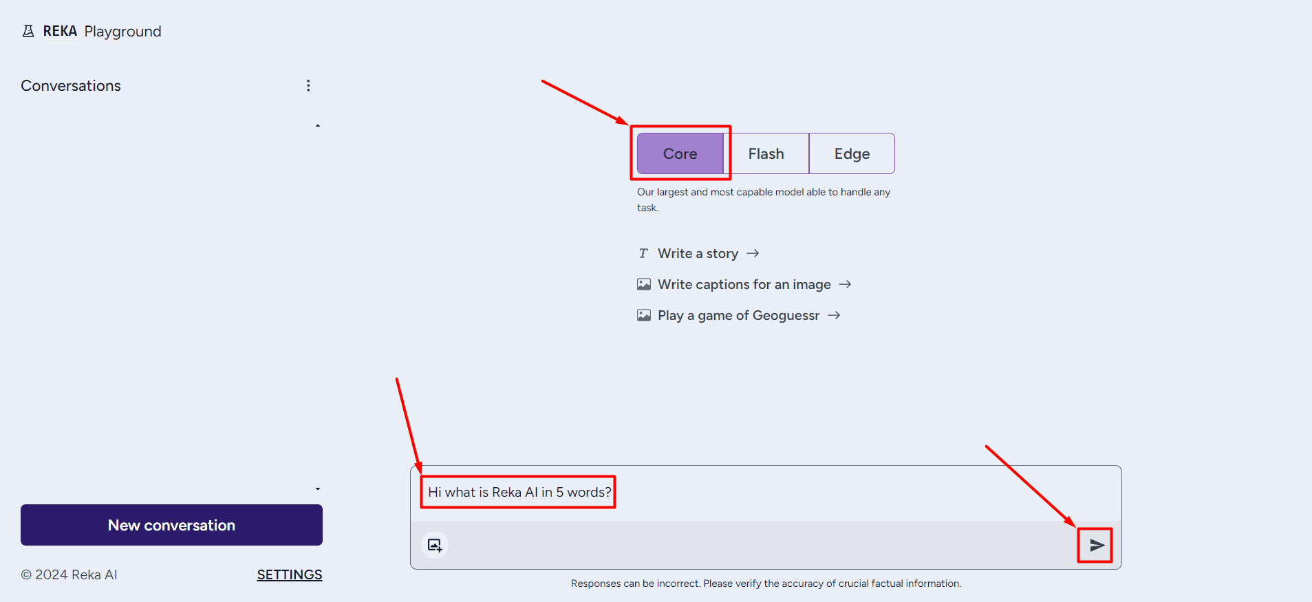 Tutorial Reka AI playground