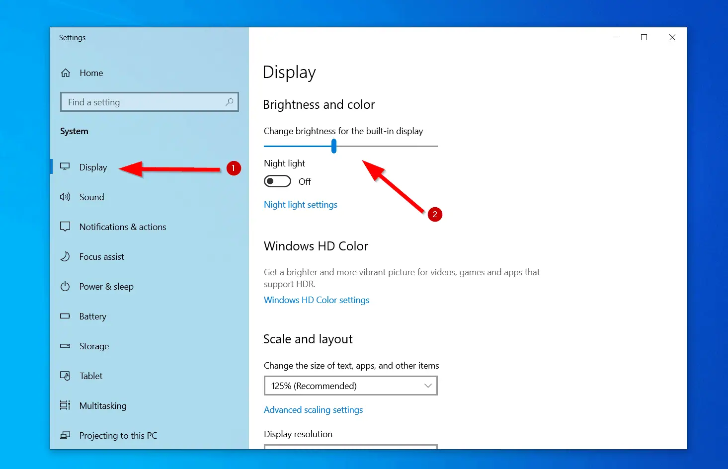 Adjust screen brightness on Windows