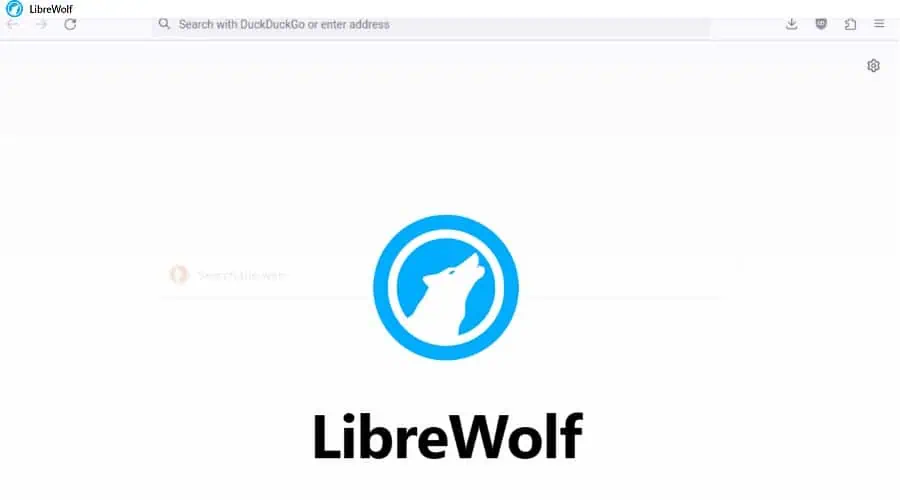 LibreWolf browser homepage