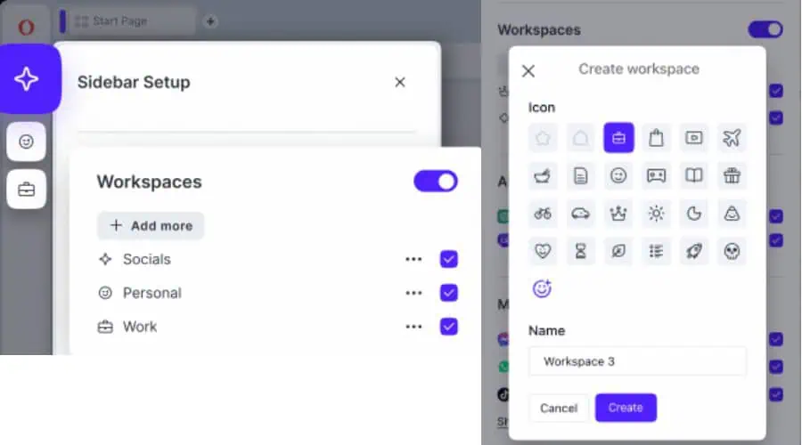 Opera Workspaces