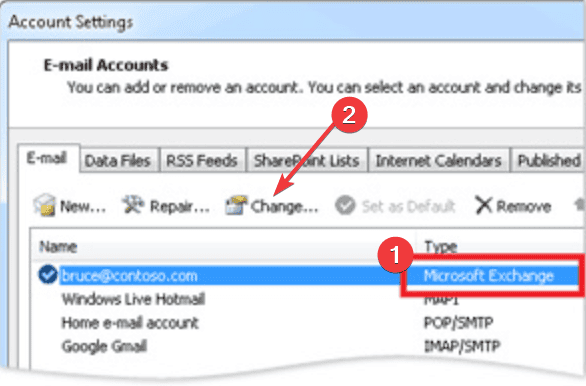 email account settings