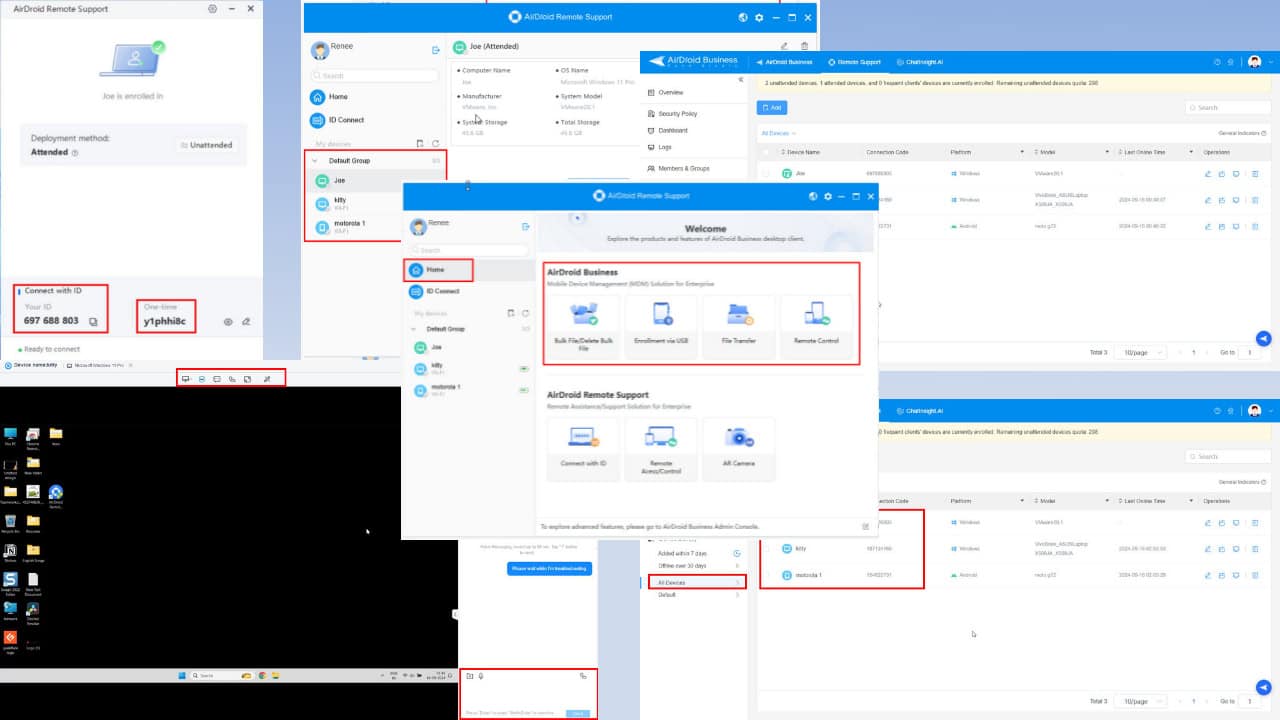 סקירת תמיכה מרחוק של AirDroid