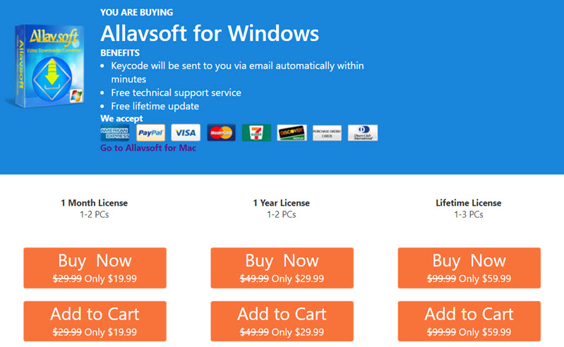 Allavsoft Video Downloader Pricing