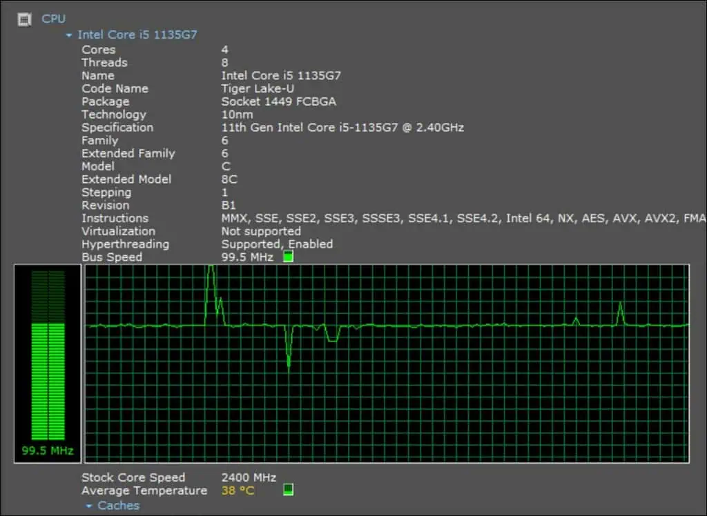 CPU bus speed Speccy