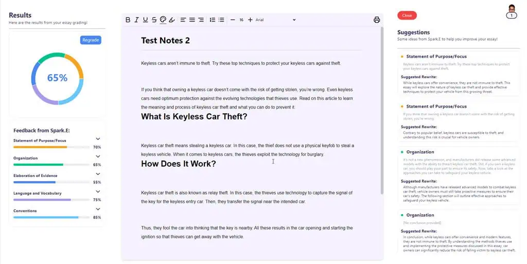 Essay Grader test