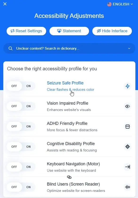 accessibility profile 1