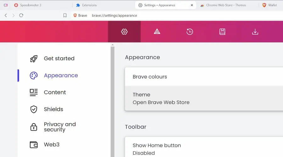 Brave appearance and customization