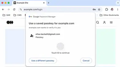 Saved passkeys, Google Password Manager