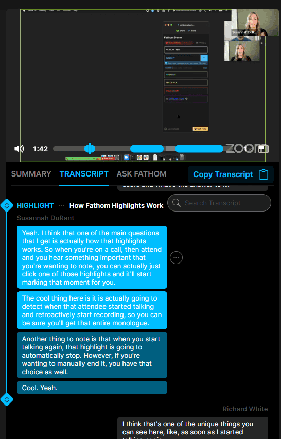 Fathom AI transcript