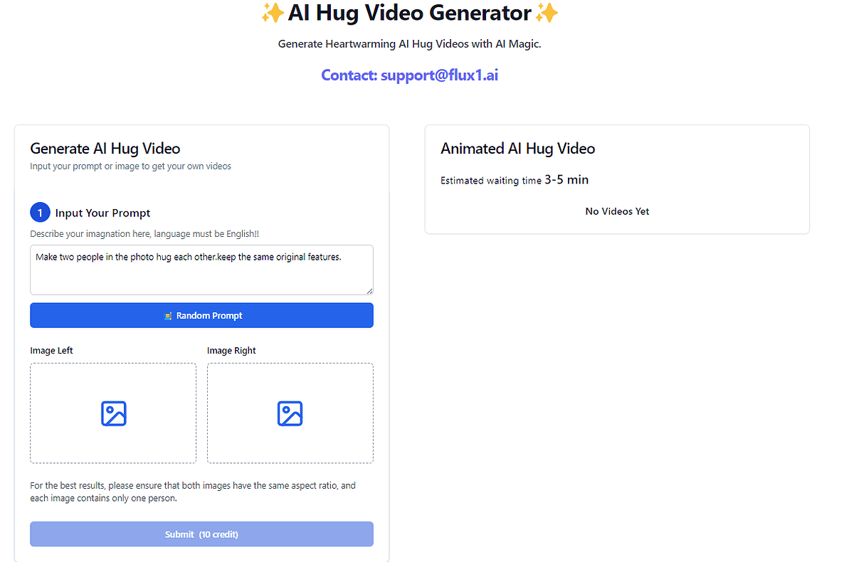 AI Hug Video Generator  with prompt